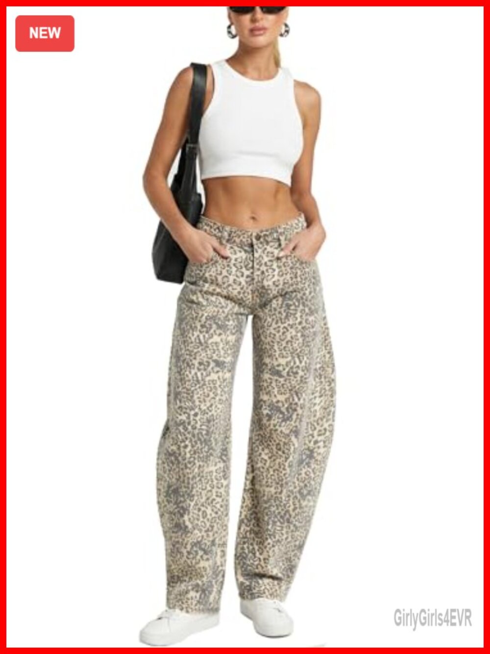 Women's Low Rise Wide Leg Baggy Jeans Barrel Horseshoe Denim Pants